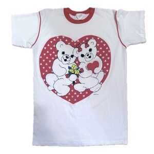 80s 90s Whimsical Cartoon Bears Night Shirt / Tunic Tee Sharellee One Size (SML)